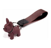 Portachiavi Cane Bulldog Cartoon in lega di alluminio Bordeaux