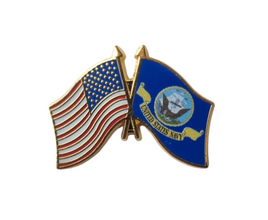 Spilla in metallo smaltato Bandiera Stati Uniti e US Navy
