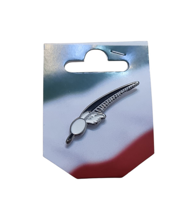 Spilla Distintivo Penna Cappello Alpino Nappina Bianca Prodotto Ufficiale