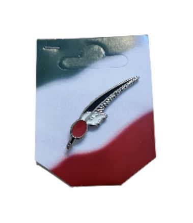 Spilla Distintivo Penna Cappello Alpino Nappina Rossa Prodotto Ufficiale