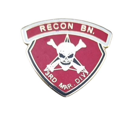 Spilla in metallo smaltato 3rd Battaglione di Ricognizione Marines USMC US Army