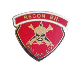 Spilla in metallo smaltato 3rd Battaglione di Ricognizione Marines USMC US Army