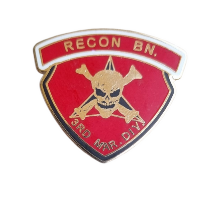 Spilla in metallo smaltato 3rd Battaglione di Ricognizione Marines USMC US Army