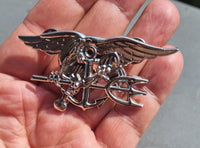 Spilla Pins Tridente Navy Seals Argentata 7 cm