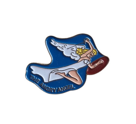 Spilla in metallo smaltato Nose Art The Angry Angel US Air Force
