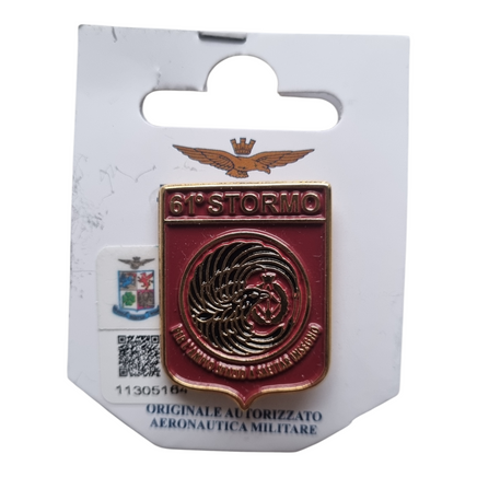 Spilla in metallo smaltato 61° Stormo Aeronautica Militare Prodotto Ufficiale