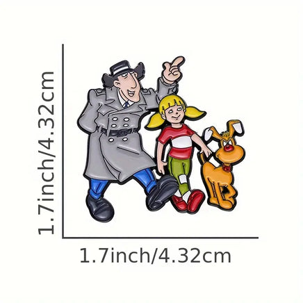 Spilla in metallo smaltato Cartoon Ispettore Gadget
