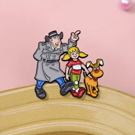 Spilla in metallo smaltato Cartoon Ispettore Gadget