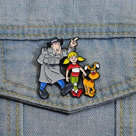 Spilla in metallo smaltato Cartoon Ispettore Gadget
