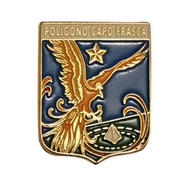 Spilla in metallo smaltato Poligono Capo Frasca Aeronautica Militare