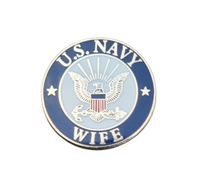 Spilla in metallo smaltato US Navy Wife Marina Militare USA
