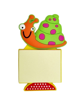 Rubberized fridge magnet post-it holder Snail