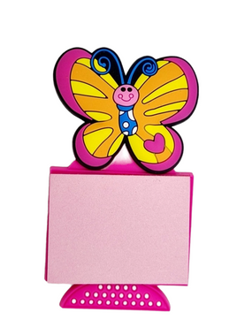 Rubberized post-it holder fridge magnet Butterfly