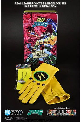 Kotetsu Jeeg Robot Metal Box Limited Edition Gloves and Necklace Set