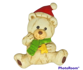 Hand-finished resin fridge magnet Christmas Teddy Bear