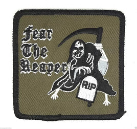 Iron-on patch Death Morte Fear the Reaper light green