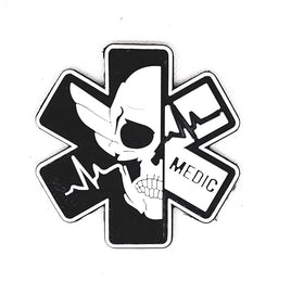 Patch Rubberized Paramedic Army Skull Phosphorescent velcro