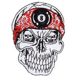 Iron-on patch Skull Billiard ball number 8
