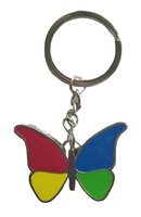 Keychain in enameled metal Farfalla Butterfly Multicolor