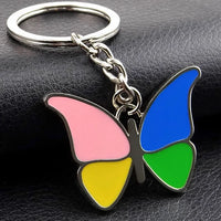 Keychain in enameled metal Farfalla Butterfly Multicolor