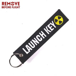 Embroidered Launch Key Radioactivity keyring