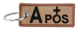 Desert Strom embroidered keychain Blood Group A positive