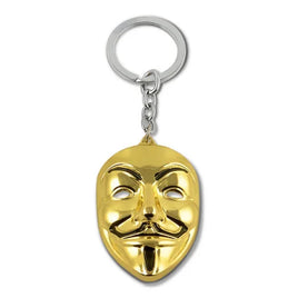 Enameled metal keychain with Anonymous V mask for Vendetta
