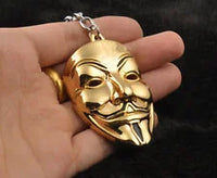 Enameled metal keychain with Anonymous V mask for Vendetta