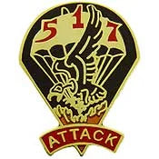 517th Airborne Division US Army enameled metal pin