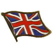 Brosche aus emailliertem Metall englische Flagge