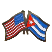 United States Cuba flag enameled metal pin