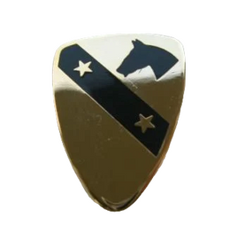 Spilla in metallo smaltato Cavalleria U.S. Army