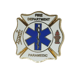 Brooch in enameled metal Firefhigters Paramedic Fire Brigade