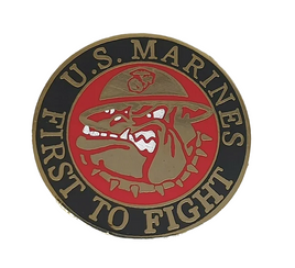 Enameled metal Bulldog US Army Marine Corps pin