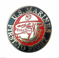 Enameled metal Bulldog US Army Marine Corps pin