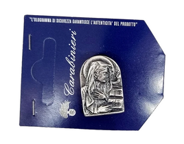 Enameled metal brooch Madonna Virgo Fidelis Carabinieri