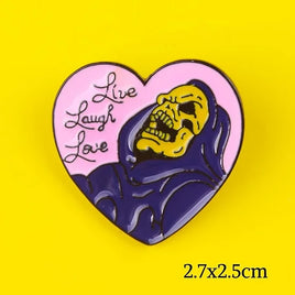 Spilla in metallo smaltato He-Man Skeletor Love