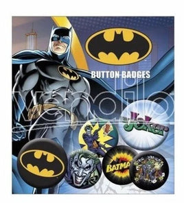 Set of 6 Batman &amp; Joker button bagde pins