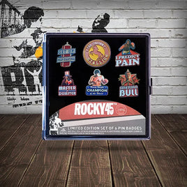 Set of 6 pins in enameled metal 45th Anniversary Rocky Limited Edition