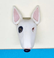 Dog Bull Terrier wooden plaque in hand made resin