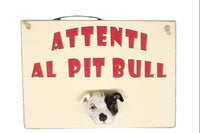 Pit Bull Dog wooden plaque in handmade resin