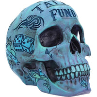 Salvadanaio Teschio Calaveras Tattoo Money Box Blue