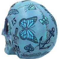 Piggy Bank Skull Calaveras Tattoo Money Box Blue