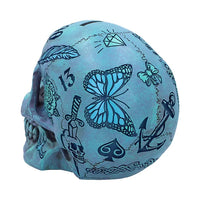 Piggy Bank Skull Calaveras Tattoo Money Box Blue