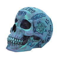 Piggy Bank Skull Calaveras Tattoo Money Box Blue