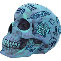 Piggy Bank Skull Calaveras Tattoo Money Box Blue