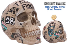 Skull piggy bank Calaveras Tattoo Money Box