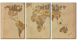 Triptych World Map HD